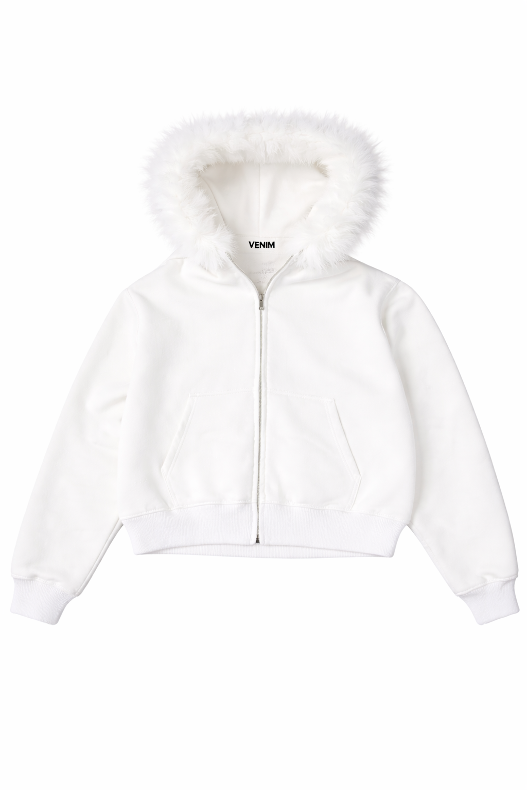 Blank White Fur Hoodie
